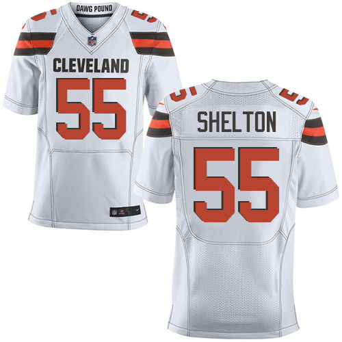 Men's Elite Danny Shelton Nike Jersey White Road - #55 NFL Cleveland Browns